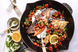 The mayo is seasoned with smoked paprika, cayenne, and garlic to infuse the fish with flavor as it bakes. Greek Style Sea Bass A Mediterranean Low Carb Dinner Food To Glow