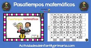 .una amplísima colección de juegos matemáticos para imprimir aptos para todas las edades. Pasatiempos Matematicos Para Primaria