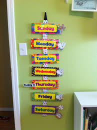 Toddler Weekly Calendar Glued Ribbon On A Yard Stick Used