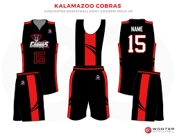 Black And Yellow Sublimation Basketball Jersey Kalamazoo Cobras Red Yellow White Black Blue Custom Basketball Uniforms Jerseys Custom Basketball Uniforms Basketball Uniforms Design Basketball Uniforms