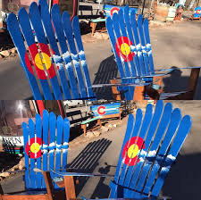 Adirondack Chair Ski Chairs Colorado Mountains Art Adirondack Recycled Ski Chair Patio Chair Outdoor Chairs Porch Furniture Adirondack Chair Adirondack Chair Plans Colorado Skiing