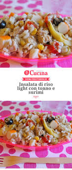 Ma ovviamente l'insalata è personalizzabile con cubetti di prosciutto cotto, uova sode, con emmental o mozzarella e così via. Insalata Di Riso Light Con Tonno E Surimi Ricetta Insalata Di Riso Ricette Insalate