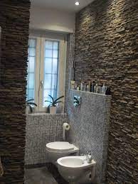 Rivestimento Pietra Ricostruita Petra Color Grigio Fumo By Primiceri Muri In Pietra Interni Bagni Rustici Moderni Bagno In Pietra