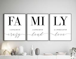Family Sign Family A Little Bit Of Crazy Print Set Of 3 Etsy In 2020 Family Signs Home Quotes And Sayings Wall Decor Bedroom