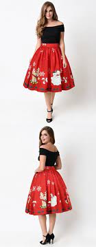 Vtg christmas tree skirt red felt gold braid handmade from kit 62 wide + bells. Red 3d Printed Christmas Skirt Girls Christmas Party Skirts Reindeer Christmas Eve Skirs Christmas Skirt Holiday Outfits Women Red Christmas Skirt