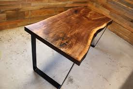 Black Walnut Live Edge Desk Table Wood Handmade Wood Slab Custom Made To Order In 2020 Live Edge Desk Live Edge Furniture Walnut Desks