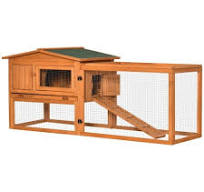 PawHut Conejera Madera De Exterior Jaula Para Conejo Cobaya Bandeja  Extraible Casa Para Animal Pequeno Mascota 147x54x84cm - AliExprs