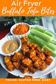 Air Fryer Buffalo Tofu Bites In 2020 Air Fryer Recipes Healthy Air Fryer Recipes Vegan Vegan Recipes Healthy