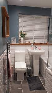 When it comes to creating an area of comfort and elegance in home the bathroom is always the focus. Dreamy Grey Rose Pink And White Small Bathroom With Oak Windowsill Oak Mirror And Metro Tiles Newsma Badezimmer Im Erdgeschoss Badezimmer Badezimmer Klein