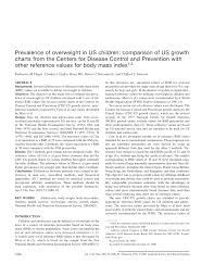 Pdf Prevalence Of Overweight In Us Children Comparison Of