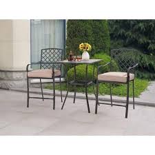 Mainstays Grayson Court 3 Piece Patio Set Tan Walmart Com Outdoor Bistro Set 3 Piece Patio Set Patio Set