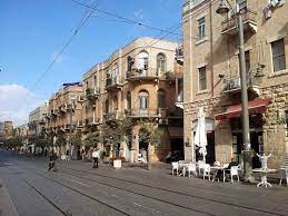 מראה כללי של יפו והנמל. Jaffa Road Hebrew ×¨×—×•×' ×™×¤×• Rehov Yaffo Arabic Ø´Ø§Ø±Ø¹ ÙŠØ§ÙØ§ Is One Of The Longest And Oldest Major Streets In Jerusale Jerusalem City Central Street View