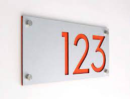 See more ideas about house number plaque, modern house number, house number sign. Modern House Numbers Alucobond With Orange Acrylic Contemporary Home Address Sign Plaque Door Number Amazon Co Uk Handmade