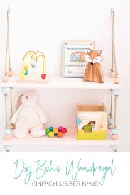 Boho Hangeregal Mit Kugeln Selber Bauen Diy Boho Regal Baby Room Diy Kids Rooms Diy Hanging Shelves