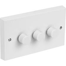 Because this black 3 gang dimmer switch is simple and unfussy in its design, it works really well on textured backgrounds like brick, concrete or wood. Axiom Push Dimmer Switch 3 Gang 2 Way 400w