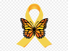 1328 free childhood cancer gold ribbon clip art. Gold Ribbon With Butterfly Childhood Cancer Free Transparent Png Clipart Images Download