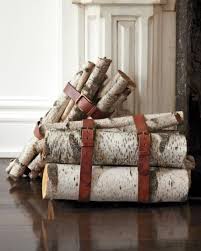 Birch Logs For Fireplace Wrap Leather Belts Around A Bundle Of Birch Wood For An Instantly Refined Winter Look Storage Design Home Projects Decor
