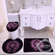 クロムハーツ トイレ用品 トイレマット フタカバー 便座カバー セット 可愛い 便座カバー トイレマット クロムハーツ