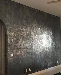 Silver Foil Faux Finish Over Dark Charcoal Grey Metallic Paint Walls Faux Finishes For Walls Faux Walls