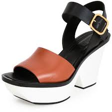Black And White Wedges Sandals Marni Colorblock Leather Wedge Sandal Leather Wedge Sandals White Wedge Sandals Wedge Sandals