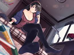 Maybe you would like to learn more about one of these? 2884987 Original Characters Cleavage Anime Anime Girls Bedroom Thigh Highs Wallpaper Cool Wallpapers For Me