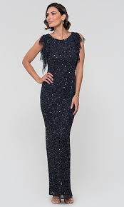 Long Adrianna Papell Midnight Blue Sequin Mob Dress Mob Dresses Dresses Blue Sequin Dress