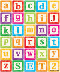 Vector Baby Blocks Set 2 Of 3 Small Letters Alphabet Alphabet Huruf Buku
