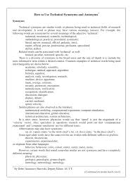 Pdf How To Use Technical Synonyms And Antonyms