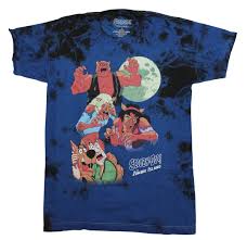 Scooby Doo New Adult T-Shirt -Zombie Island Zombies over Scared Scooby &  Shaggy