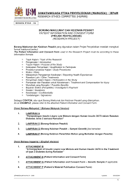Borang markah kehadiran dan penyertaan (diisi pada setiap minggu). Consent Form Example