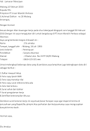 / syarat melamar pekerjaan via email. Contoh Surat Lamaran Kerja Di Pt Hwi Jepara Id Lif Co Id