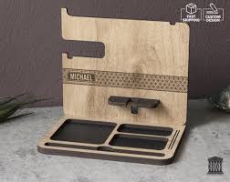 Wooden Organizer Dock Station For Men Charging Station Etsy In 2020 Boyfriend Gifts Mens Gifts Best Dad Gifts