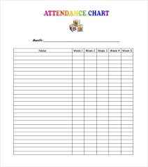 sunday school attendance chart printable www