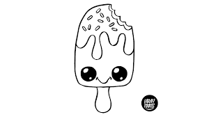 Helado Kawaii Para Colorear