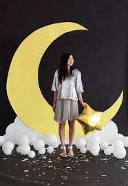 Giant Moon Backdrop Diy Oh Happy Day Space Birthday Party Space Party Outer Space Party