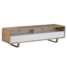 Voici un meuble tv aux lignes design, astucieux et très tendance avec son éclairage led intégré et son bandeau interchangeable. Meuble Tv Style Scandinave Bois Et Blanc Sur Cdc Design