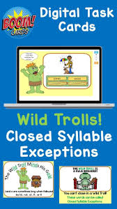 Closed Syllable Exceptions Boom Cards Distance Learning In 2020 Phonics Instruction Closed Syllables Distance Learning