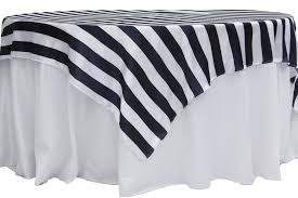 Black And White Striped Tablecloth Stripe 72 X72 Square Satin Table Overlay Black White With Images Striped Table Table Overlays Striped Tablecloths
