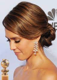 Choosing Diamond Stud Earrings Matching Your Hair Style Diamond Stud Earrings Jessica Alba Hair Hair Styles Long Hair Styles
