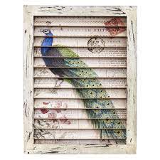 Nearly Natural Peacock Window Shutter Wall Decor Shutter Wall Decor Shutter Wall Window Shutters