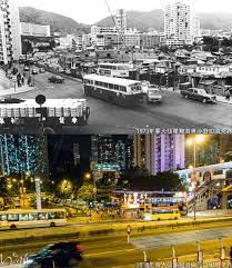 黃大仙龍翔道與沙田㘭道交界1973年 hong kong kong tai