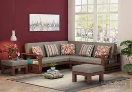 When you shop for sofa sets from royaloak, you are assured of the best price and quality that online shopping in india for sofas can offer you. Buy Winster L Shaped Wooden Sofa Warm Grey Walnut Finish Online In India Wooden Street Wooden Sofa Set Designs Furniture Design Living Room Sofas Wooden Sofa Designs