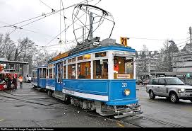 historic ce 4 4 called elephant leaves the area of the tram muesum zurich for a trip through the city it s a pretty co rail car street cars buses and trains