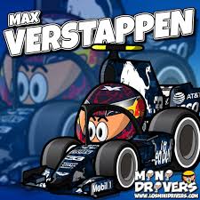 This cartoon watercolour painting of max verstappen in his f1 red bull honda will make the perfect card for a motorsport fan! Max Verstappen Mini Driver Racing Art Model Cars Collection
