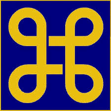 Azure, a rounded Bowen Knot, Or" forms the logo for Greg ...