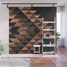 Wall Mural Urban Tribal Pattern No 11 Aztec Wood Wood Wall Art Diy Decor Home Decor