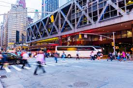 On a typical weekday, 8000 buses come and go, carrying 225,000 new york city's port authority bus terminal (pabt), a block west of times square at 625 eighth avenue, bounded by 40th and 42nd streets and 8th and 9th avenues (map), is the busiest. The Port Authority Bus Terminal Is Finally Getting Replaced