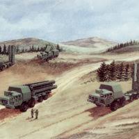 An artist's concept of a Soviet SA-X-12 air defense system