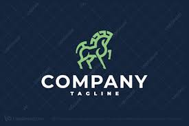 Horse and flag logo concept. Trojan Horse Logo