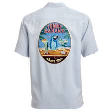 Tommy Bahama Sand Bar Camp Shirt Tickle Blue